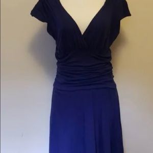 Velvet brand navy cotton drop waist cap sleeve dress S